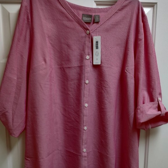 Chico's Tops - New w/Tags Chico's Size 3 (14/16) 3/4 Sleeve Blouse Fuchsia